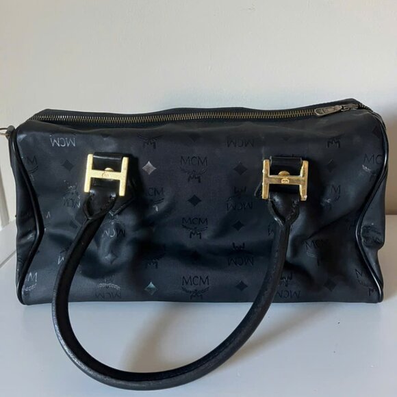 MCM Visetos Black Monogram Speedy Bag - Picture 2 of 14